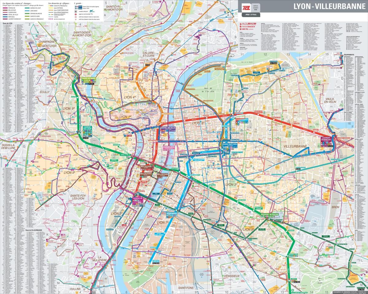 Лион карта автобусных маршрутов