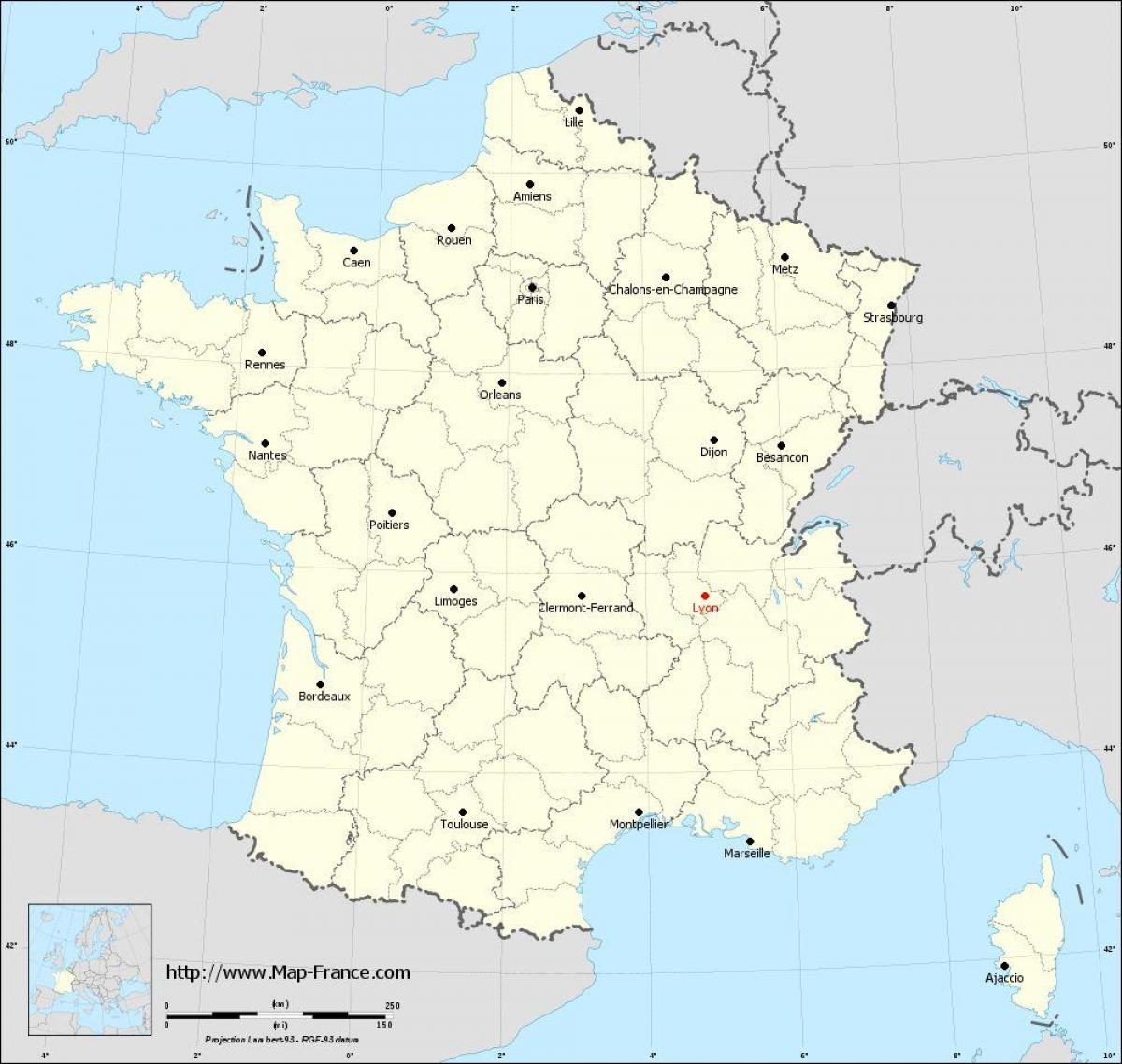 где находится Лион Франция на карте