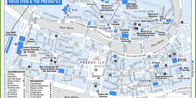 Карта старого города Лиона Франция